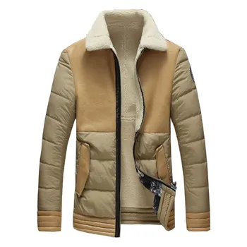 

2017 Hot Sale Men Winter Splicing Cotton-Padded Coat Jacket Winter Plus Size M-5XL Parkas High Quality