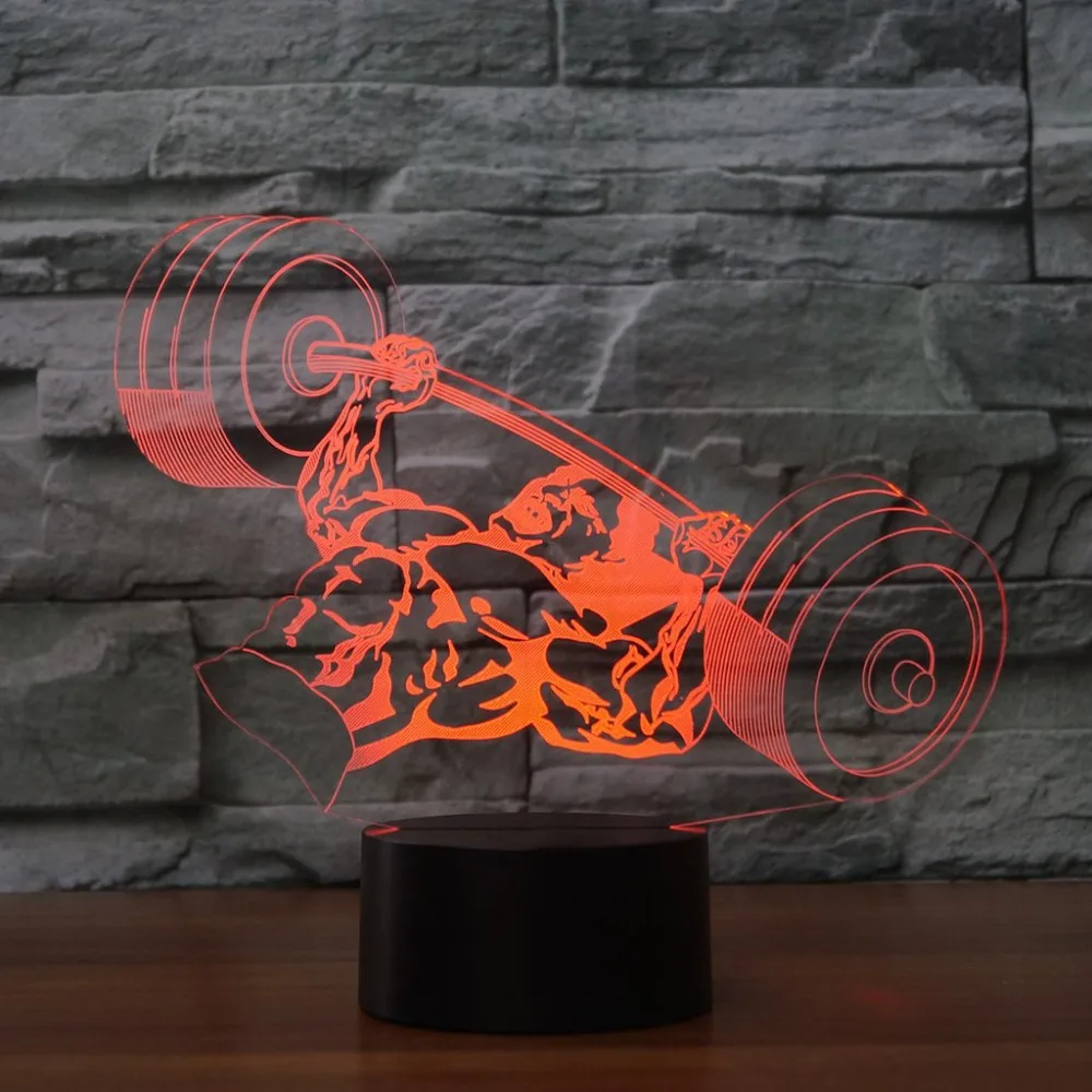 3D Led 7 цветов изменяющаяся скамейка нажимная настольная лампа Usb визуальное