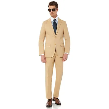

Custom Made New Style Mens 2 Button 2 Piece Modern Fit Cotton Suit Weding Tuxedos 2 Piece Groom Suits (Jacket+Pants) L629