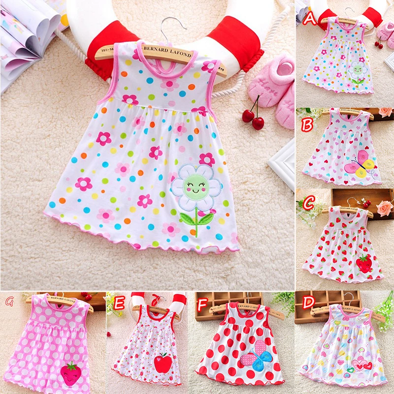 2019 Cute Vestido infantil Baby Girl Dress Cotton Regular Sleeveless A-Line Dresses Casual Clothing Mini Princess 0-24 Months