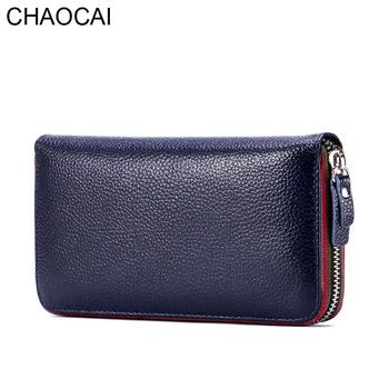 

New design fashion women wallet rear genuine leather wallet cow leather purse female casual clutch money clips colors
