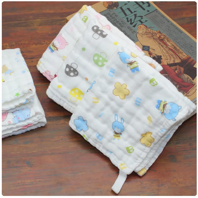4 Pcs/lot 25*25 Cm 6 Floors Cotton Towel Kids Newborn Stuff Kindergarten Nursery School Baby Towel with Hook Print Hand Towel 4 Pcs/lot 25*25 Cm 6 Floors Cotton Towel Kids Newborn Stuff Kindergarten Nursery School Baby Towel with Hook Print Hand Towel