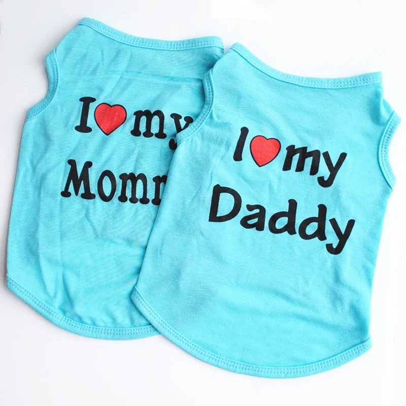 2018 новая модная одежда для домашних животных с надписью I Love My Daddy Mommy Pets футболка