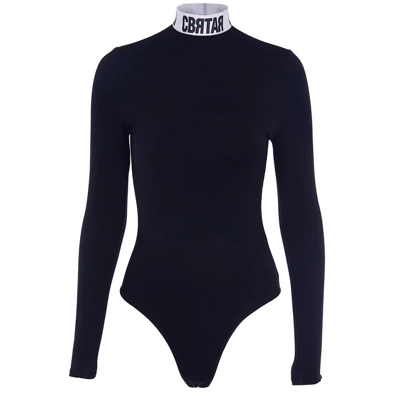 InstaHot Cotton Letter Print Turtleneck Bodysuits Women Mock Neck Autumn Bodycon Tops Playsuits Elastic Party Fashion Blouse InstaHot Cotton Letter Print Turtleneck Bodysuits Women Mock Neck Autumn Bodycon Tops Playsuits Elastic Party Fashion Blouse