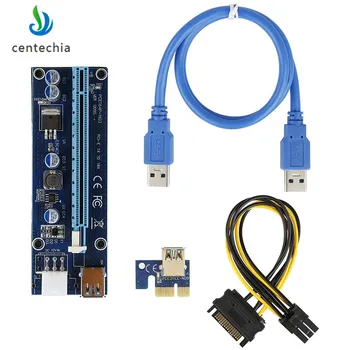 

Centechia High Quality VER 009S PCI-E 1X to 16X LER Riser Card Extender PCI Express Adapter USB 3.0 Cable Power Supply for BTC