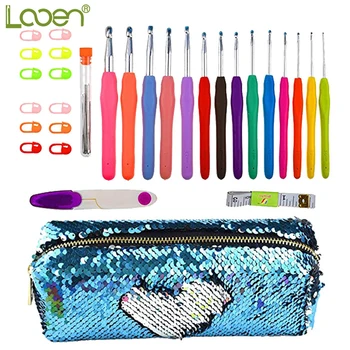 

New Crochet Hook Set With Storage Bag 14pcs Mix 2.0-10.0mm Extra Length Ergonomic Rubber Soft Handle Grip Knitting Hooks Needles