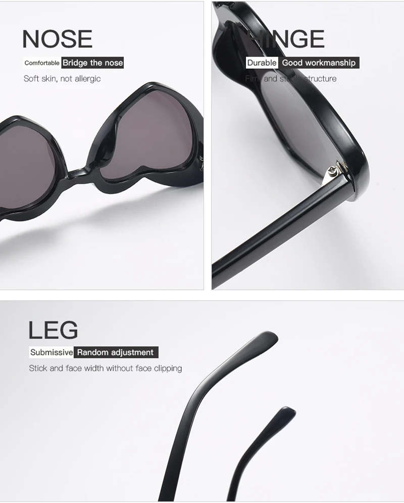 love heart sunglasses women cat eye vintage 7112 details (10)
