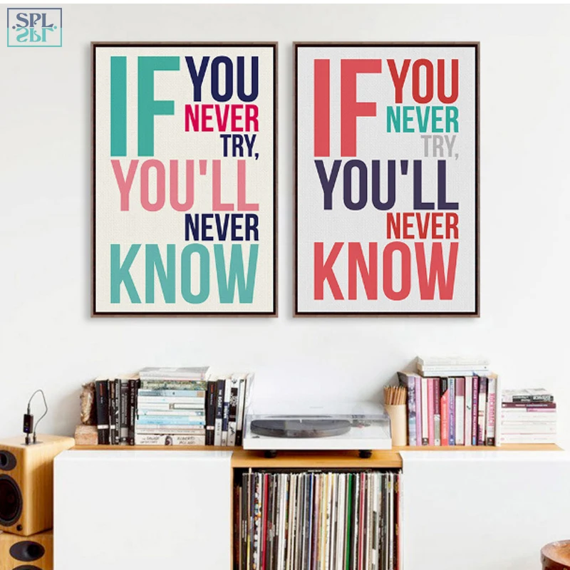 

SPLSPL Minimalist Motivational Typography Quotes Canvas Art Print Painting Poster Wall Pictures For Home Decoration for Bedroom
