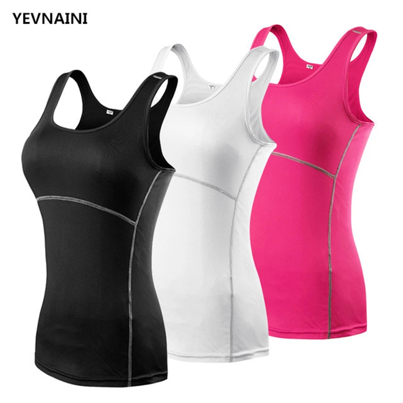 

New Yoga Tops Women Sexy Gym Sportswear Vest Fitness tight woman clothing Sleeveless Running shirt Quick Dry White Yoga Tank Top