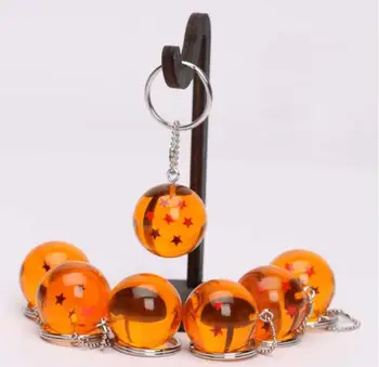 

200pcs PVC Dragon Ball Keychain Amine Action Toy Figures 7 Stars Ball Shape 2.7cm Crystal Key Rings Cartoon Pandent Toy SN1422