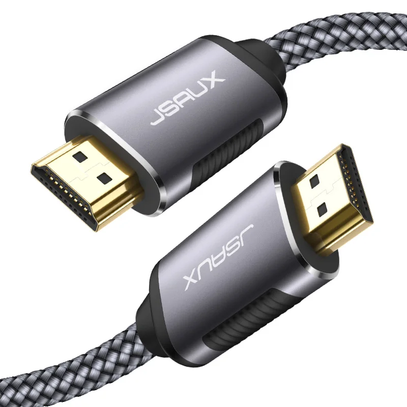 JSAUX HDMI 2,0 высокоскоростные Позолоченные разъемы плетеный шнур совместимый Ethernet/аудио возвратный канал, видео 4K UHD 2160 p, HD - Цвет: Grey