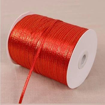 

870 Yards oll 3 mm Width Golden Edge Satin Ribbon DIY Material Fabric Webbing Ribbons For Gift Box Packing Wedding Decoration