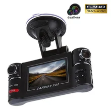 Full HD 1080 P Carway F30 Видеорегистраторы для автомобилей 2.7 “TFT ЖК-дисплей тире Камера 180 градусов поворачивается объектив Ночное видение два объектива видеомагнитофон