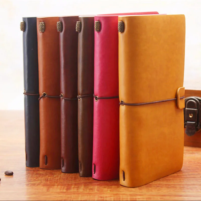 

1pc 6 Colors Imitation Leather Bound Sketchbook Bullet journal Cute Notebook paper Weekly Planner Accessories Stationery 01642