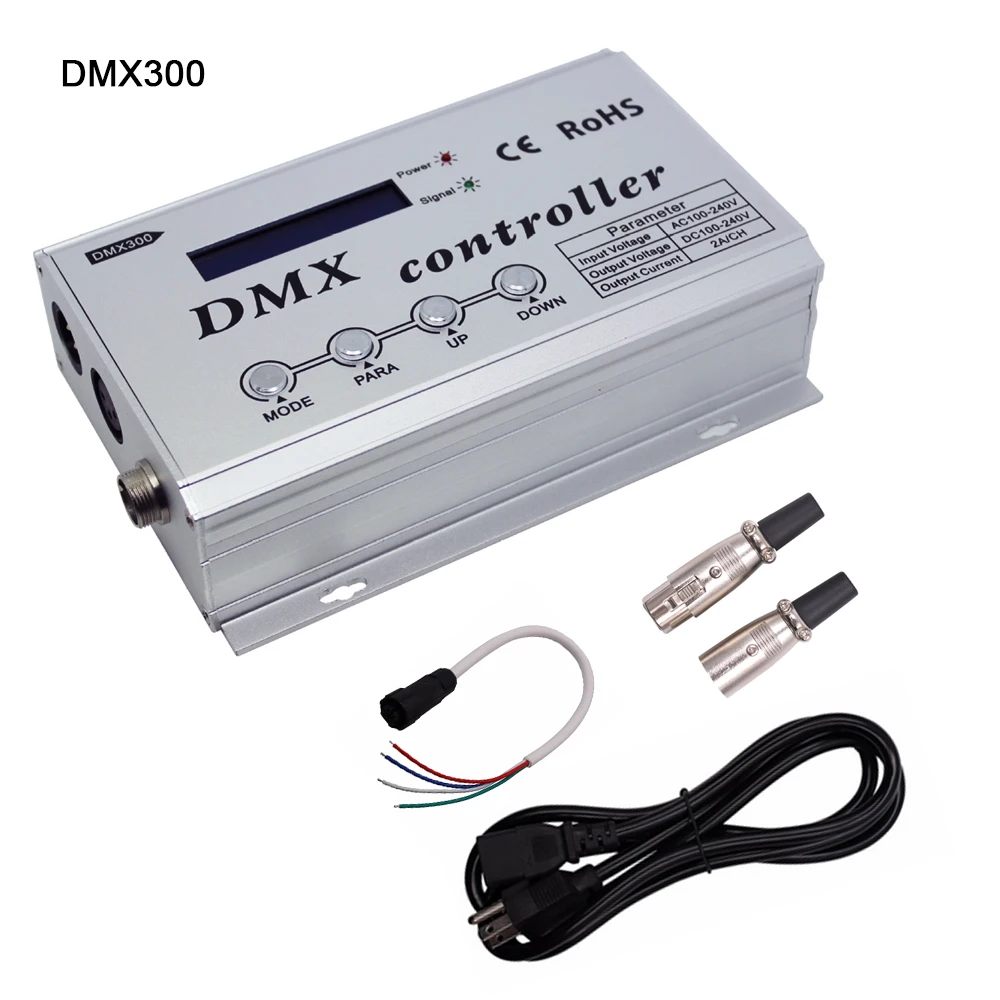 

DMX300 1320W 3CH*2A RGB DMX LED Decoder Console Controller AC110V 220V Dimmer for High voltage RGB Led Neon Strip Light Tape