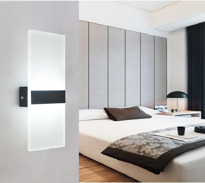 Светодиодный настенный светильник современный акриловый настенный светильник алюминиевый Гостиная Спальня Ванная комната туалетное зеркало со светодиодной подсветкой ночной промышленных Apliques де сравнению