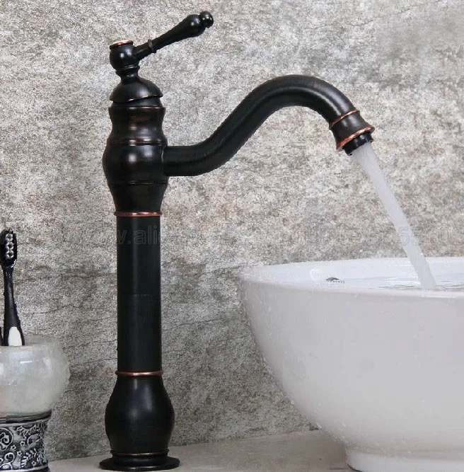 Bathroom Faucet Oil Rubbed Bronze Single Handle Hot & Cold Water Mixer Taps Wash Basin Bathroom Deck Mounted Faucet znf300
