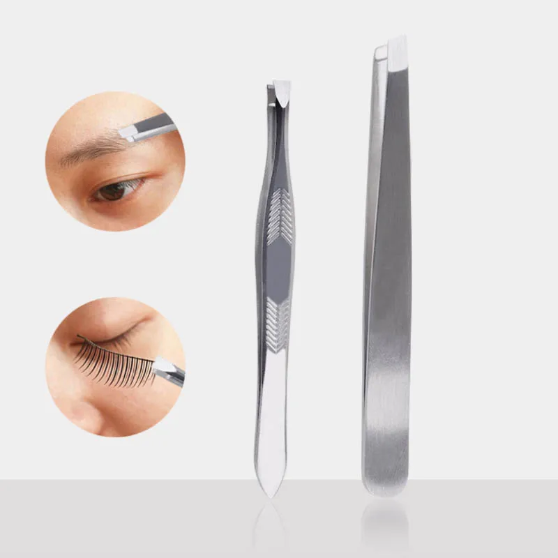 MYBORMULA 1PCS Stainless Steel Slant Eyebrow Tweezers Face Hair Removal Trimmer Clip