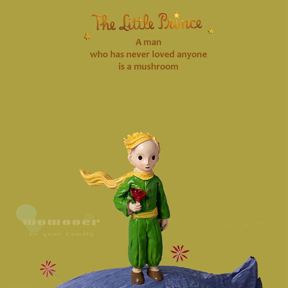 

desk decoration Little Prince Resin Statue diorama figure Gift Miniatures Bonsai Moss Terrarium Decor Le Petit Prince