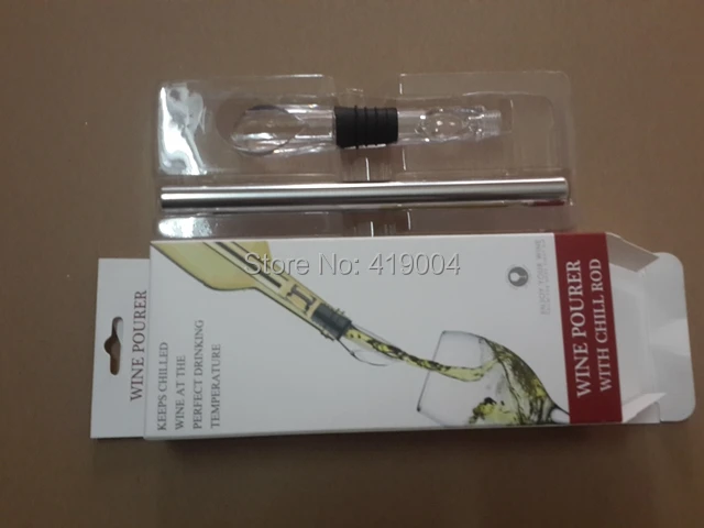 

Free Shipping Red Wine chiller stick Stainless Steel Wine Bottle Cooler Chill Stick Wine Cool Rod Accessories ,1pcs/lot