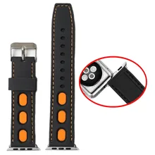 10 шт./лот 38 мм Assprted Цвет Оранжевый Красный силиконовый Силиконовая форма-украшение для торта Горячие сменный ремешок для наручных часов для Apple iWatch WB1096