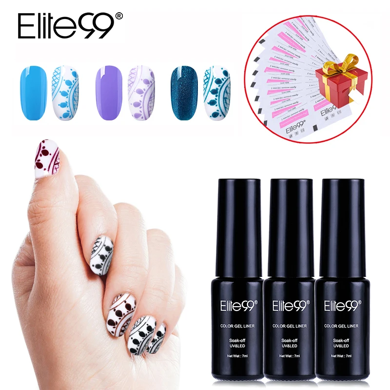 

Elite99 Buy 3 Get 1 Gift Soak Off Color Gel Liner Gel Polish 7ml Nail Art Drawing Painted Dotting Nail Gel Varnish Nail Polish