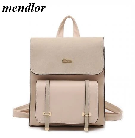 

2 bags Fashion Women Backpack 2019 New High-quality PU Leather School Bakcpacks Large Shoulder bag Teenage Girl Travel Rucksack