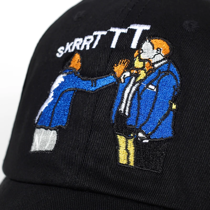 Индивидуальная хлопковая черная кепка Skrrttt с вышивкой для папы Кепка унисекс