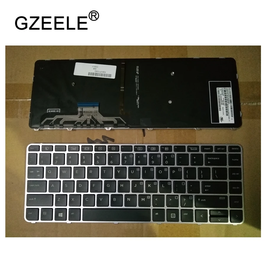 

GZEELE English laptop keyboard for HP for ELIteBook FOLIO 1040 G3 with backlit silver frame US version