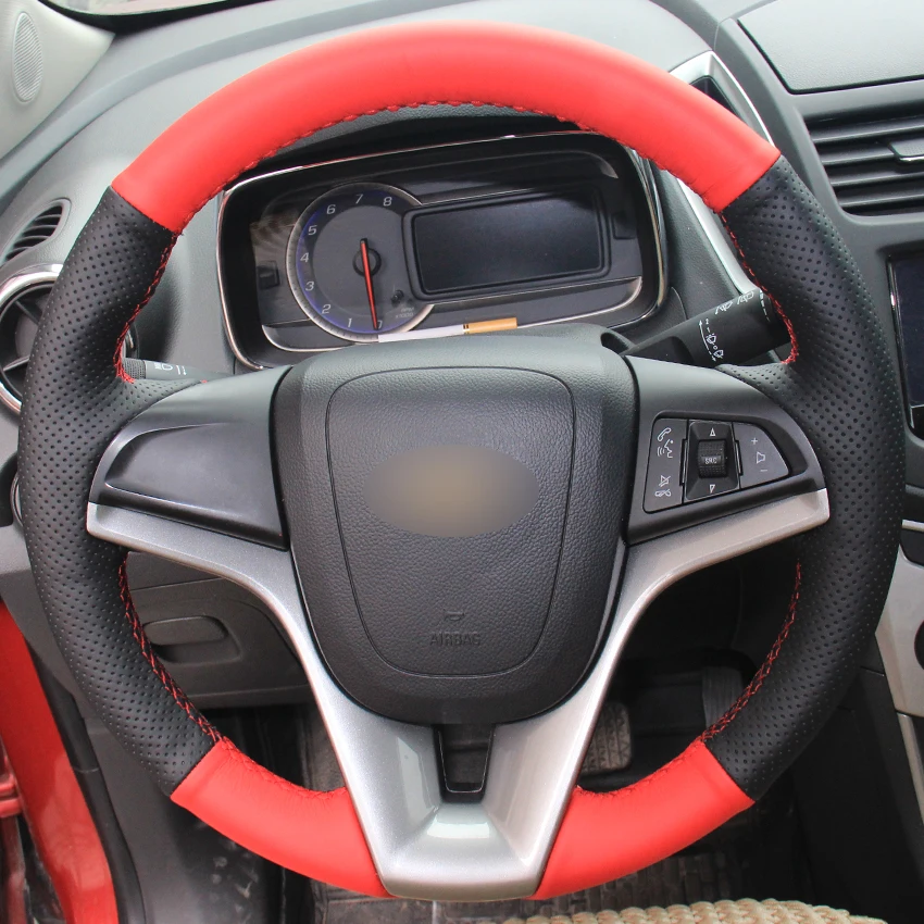 Buy Black Natural Leather Red Natural Leather Steering