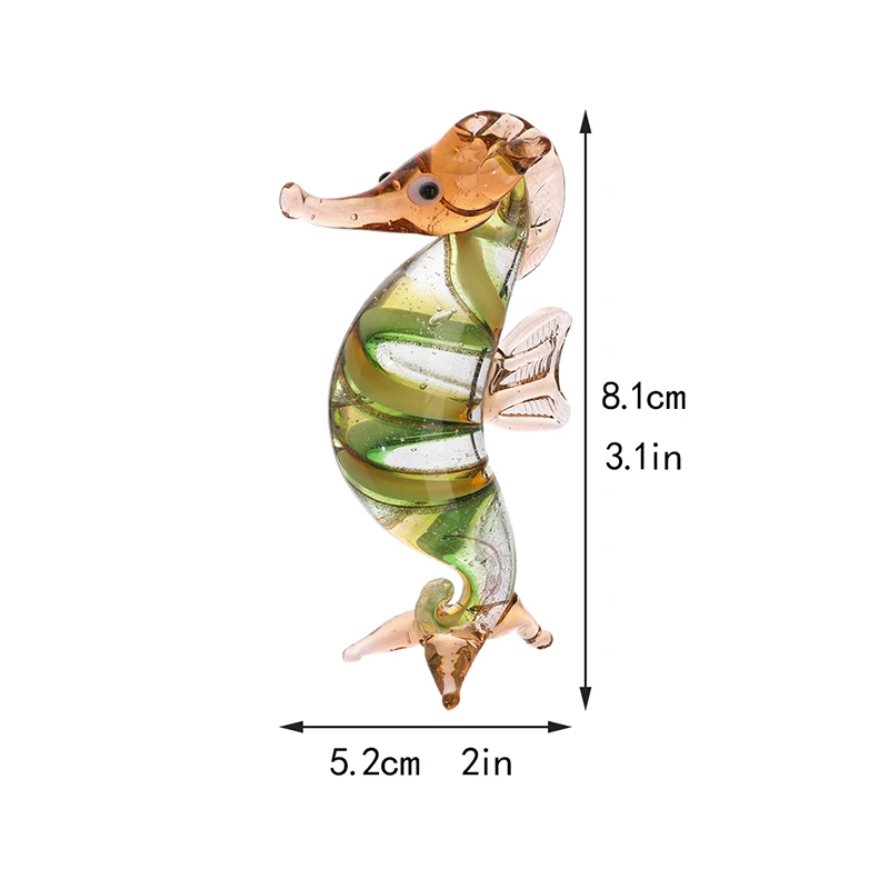 H& D Мини-стеклянная скульптура морского конька Дикая жизнь Коллекционные фигурки ручной выдувное стекло искусство домашний декор стола подарок на день рождения Рождество