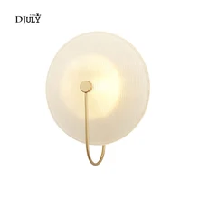 Современный Стеклянный светодиодный настенный светильник в форме дисков, минимализм, украшение для гостиной, арт-деко, лампа для спальни, креативный настенный светильник