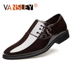 Мужские туфли из лакированной кожи в британском деловом стиле, мужские свадебные туфли из натуральной кожи, качественные повседневные