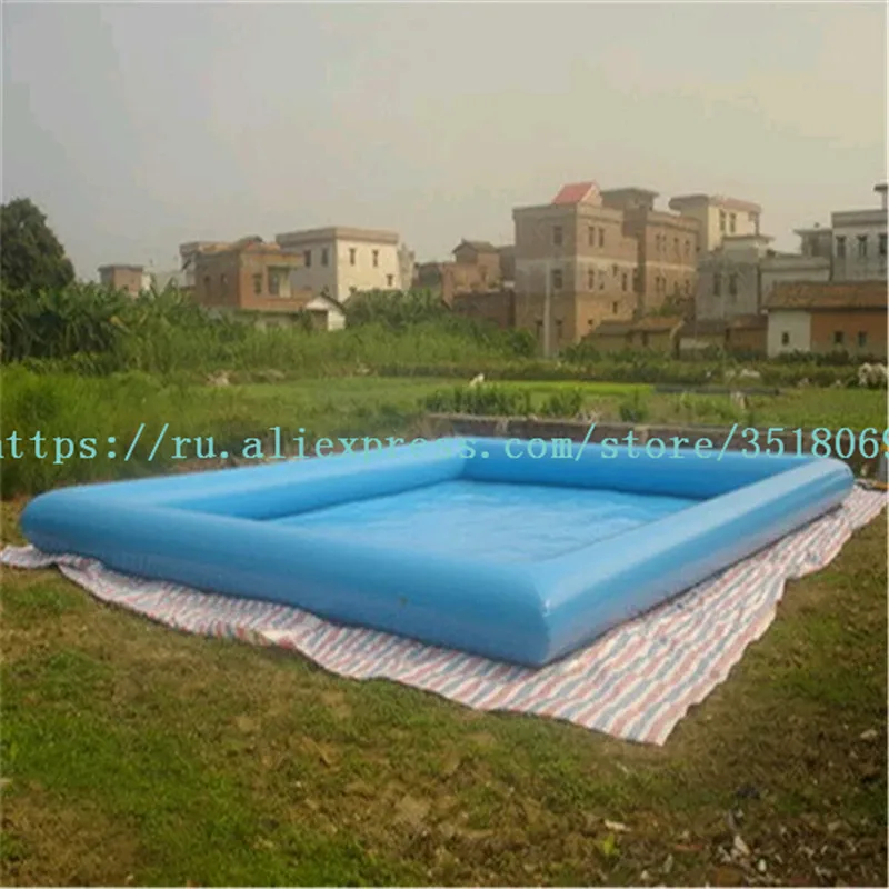 

Sell 10/8 m blue square inflatable swimming pool, PVC inflatable swimming pool, with free air pump.