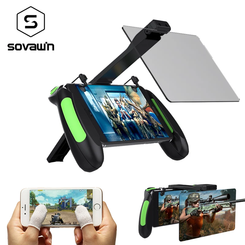 

4 IN 1 Magnifier Game pad Controller PUBG Mobile Gaming Trigger l1 r1 Fire Aim Button Gamepad Handle with Bracket For iphone x 7