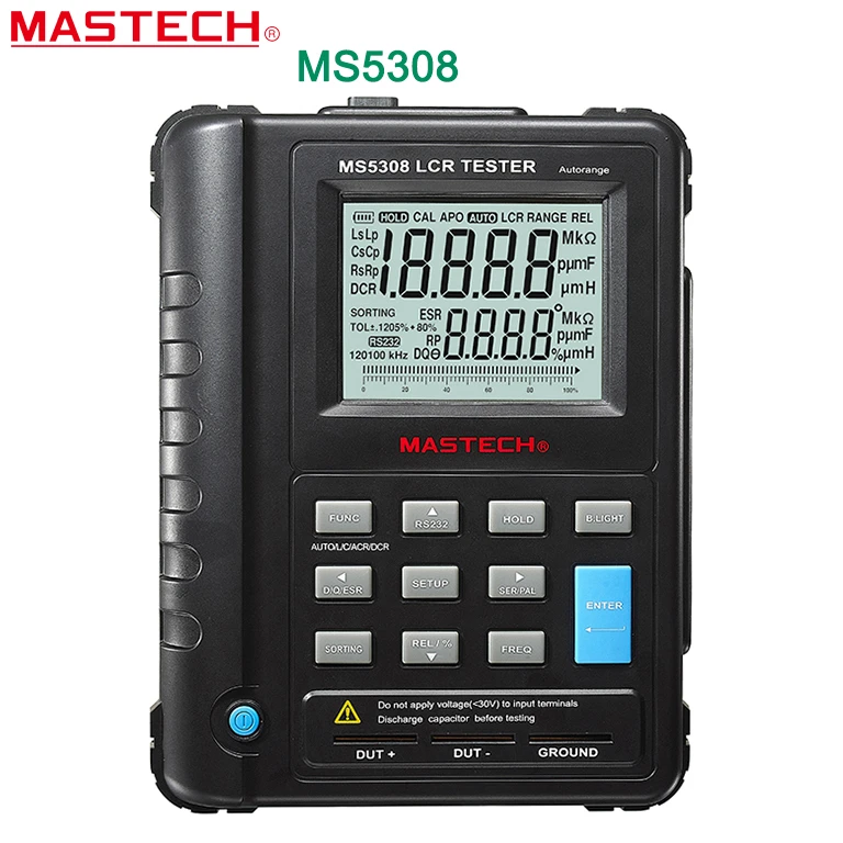 Mastech MS5308 LCR Meter Portable Handheld Auto Range LCR Meter High