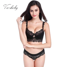 Varsbaby Sexy lingerie lace padded bra 5 breasted push up women bra sets A B C D Cup