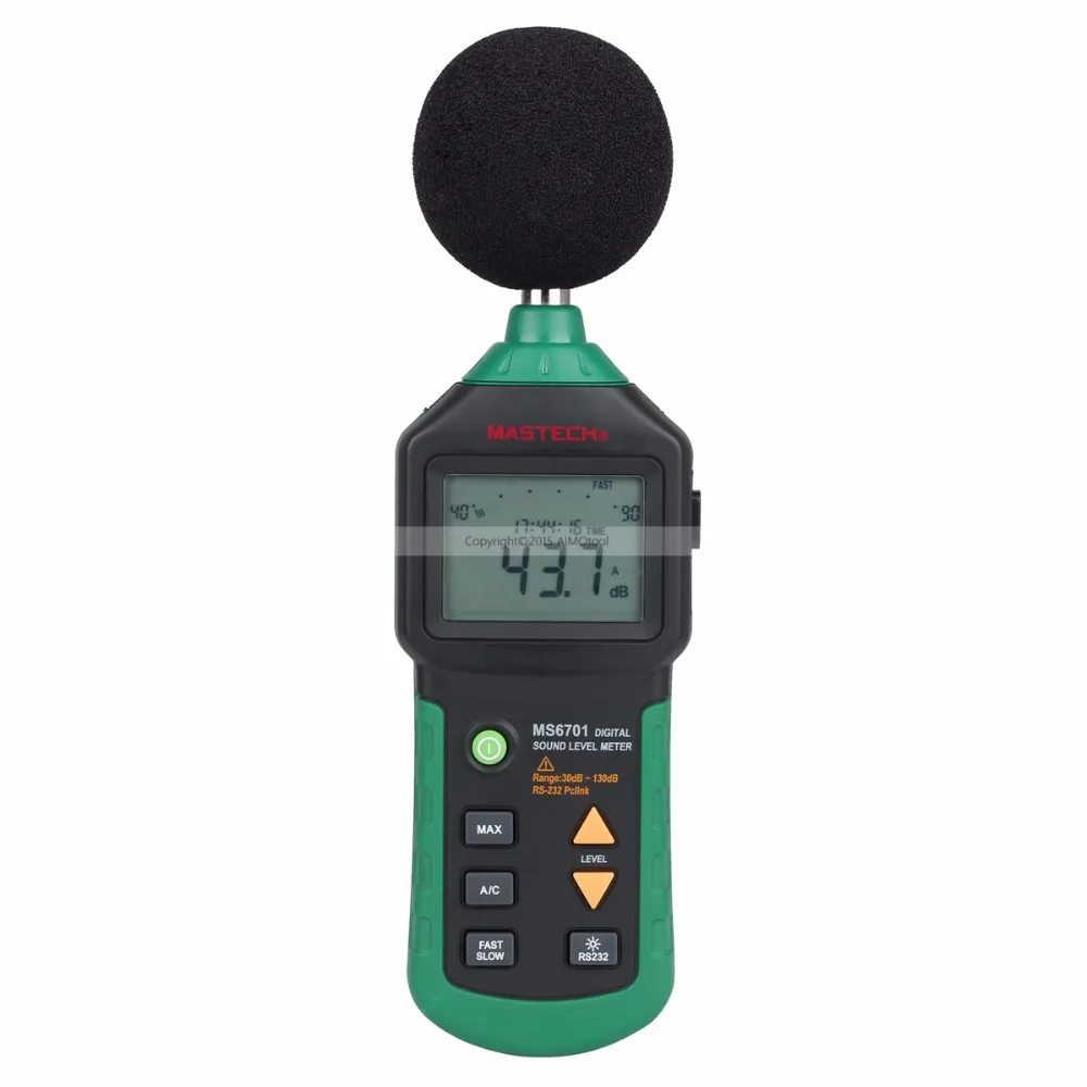 

MASTECH MS6701 Auto range Digital Sound Level Meter Decibel Tester 30dB to 130dB With USB Data Acquisition