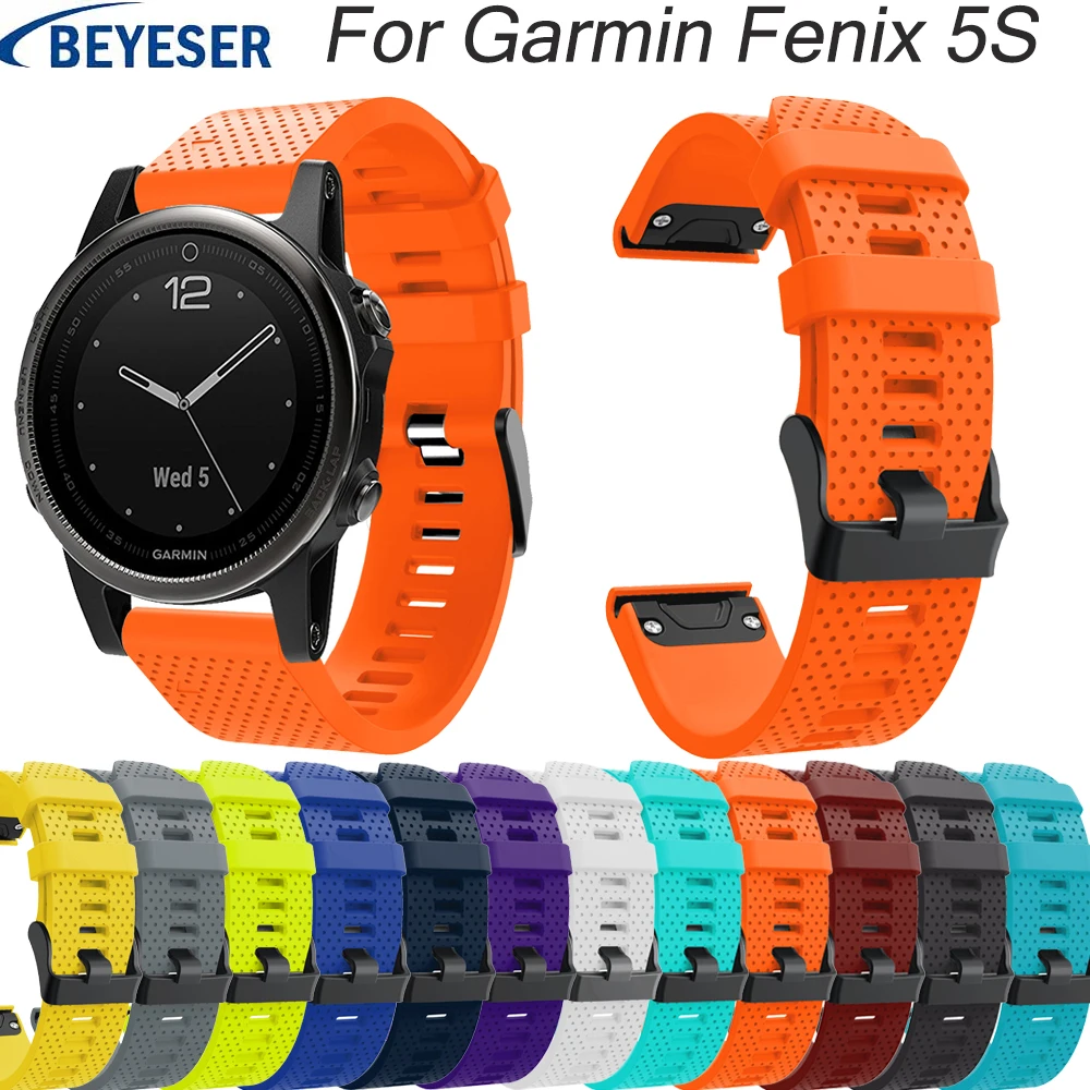 

For Garmin Fenix 5S/5S Plus Watchband Strap for Garmin Fenix 5s Watch Quick Releasement Silicone Wrist Band Quick release straps