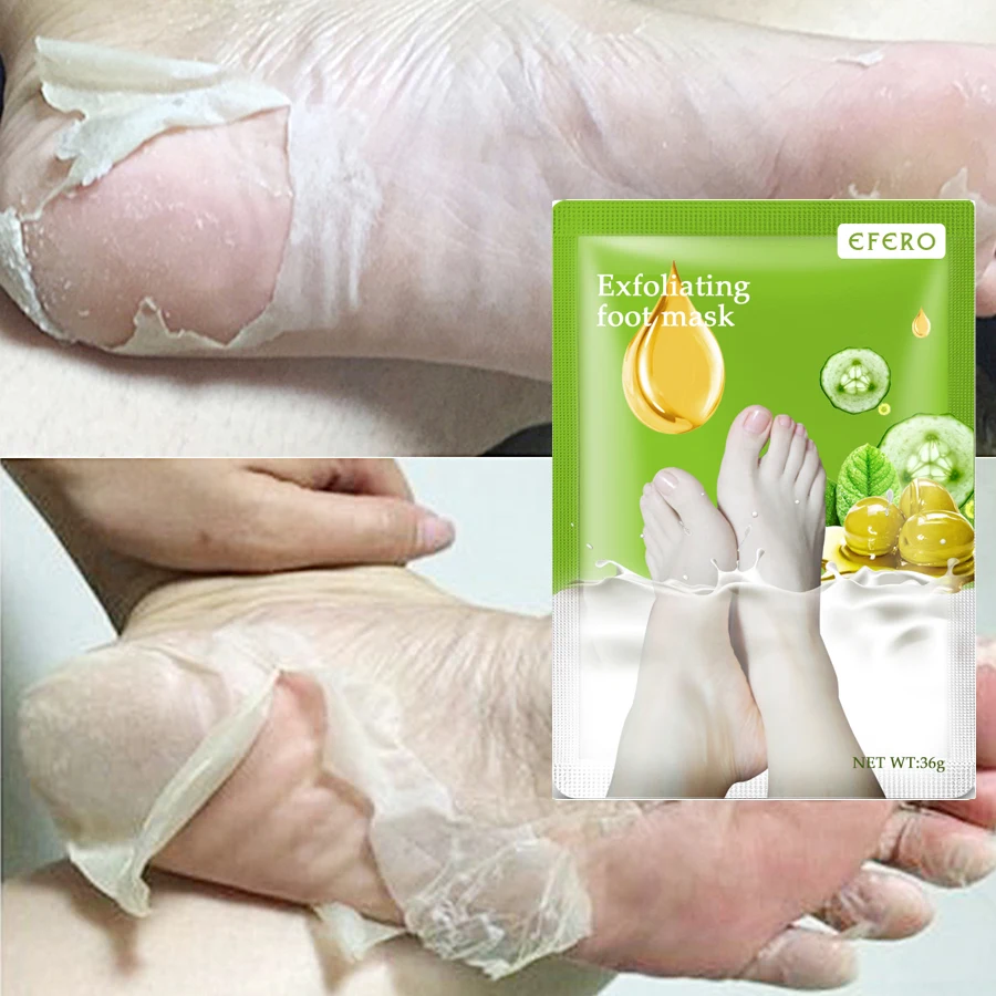 EFERO 3Pair=6Pcs Olive Extract Exfoliating Foot Mask for Legs Pedicure Socks Peeling Cuticle Dead Skin Baby Foot Mask for Legs EFERO 3Pair=6Pcs Olive Extract Exfoliating Foot Mask for Legs Pedicure Socks Peeling Cuticle Dead Skin Baby Foot Mask for Legs