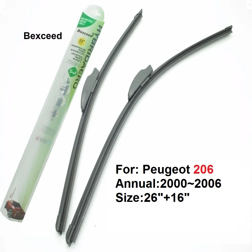 For Peugeot 206 Bexceed of Car Windshield Windscreen wiper blade 26"+16