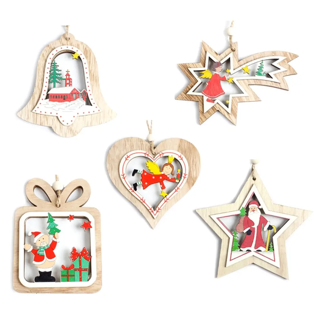 50PC Multi Style Christmas Series Kraft Paper Tags DIY Crafts Snowflake Hang Tag Christmas Party Labels Gift Wrapping Supplies