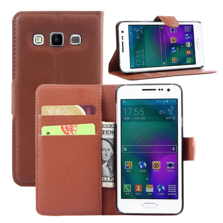 

YINGHUI Wallet PU Flip Leather Cell Phone Cover Case For Samsung Galaxy A3 (2015) Phone Cases Back Cover With Card Holder Stand
