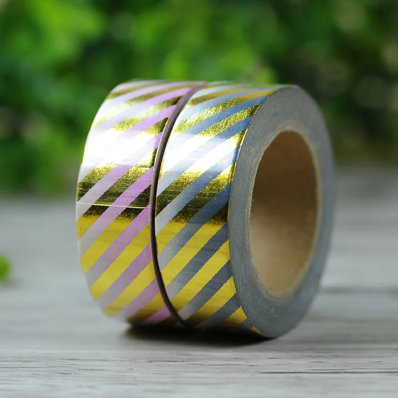 Hot Stamping Stripes Party Washi Paper Masking Tape Gift Wrapping Tapes