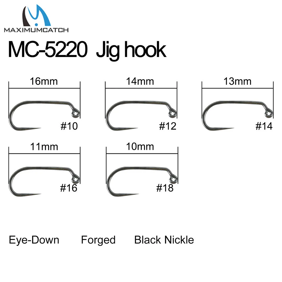 Maximumcatch 100 шт. рыболовный крючок для завязывания мух с открытыми глазами 10#12#14#16#18# сухие и влажные и нимфа и креветки Caddis Pupa джиг Крючки