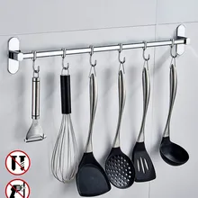 Нержавеющая сталь без перфоратора для кухни на присоске настенный подвесной стержень настенный многофункциональный крючок для хранения стержней LL5301511