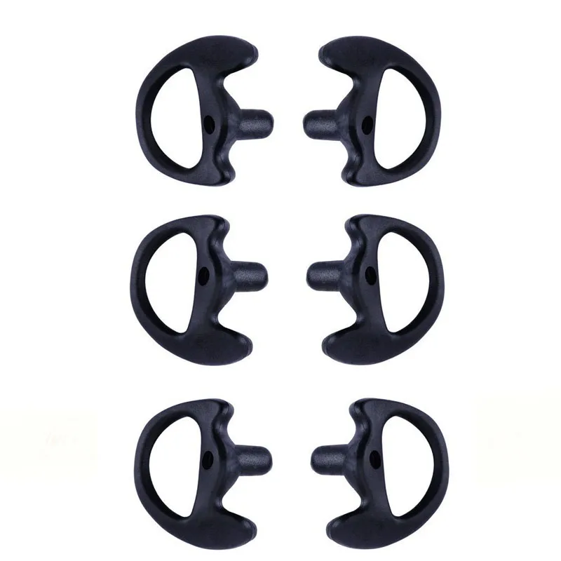 

3 Pair Black Silicone Earmold Earbud for Universal Walkie Talkie Radio Air Acoustic Coil Tube Earpiece Headphone S/M/L Size