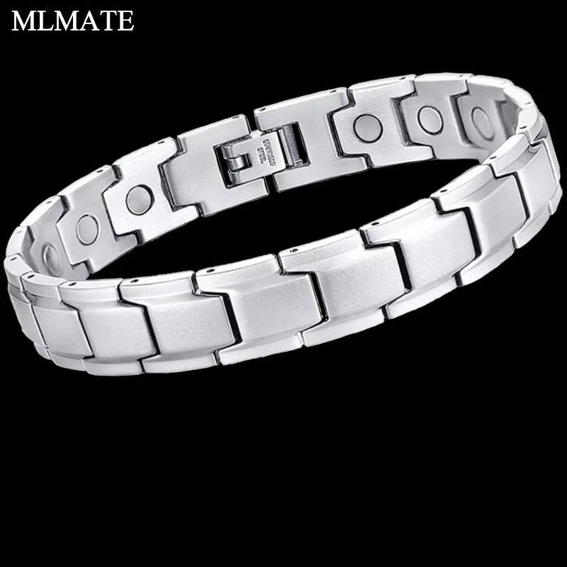 

Drop-Shipping Fashion Health Magnetic Bracelet for Mens Womens Stainless Steel Magnet Germanium Care Bangles Hand Chain