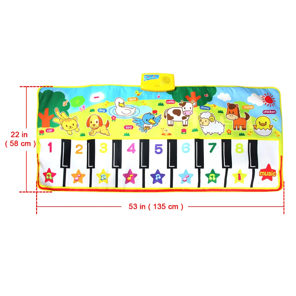 Детские игрушки 135*58 см детские музыкальные пианино ковер детский коврик Детские образовательный коврик электронные детские игрушки подарок для детей - Цвет: 1 PCS