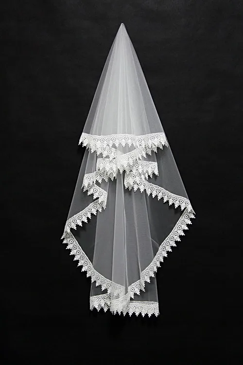 Wholesale Lace Appliques Long White Wedding Veil h...